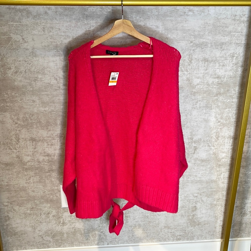 1. state Women's  Belted Cardigan, Size Sm - Pink